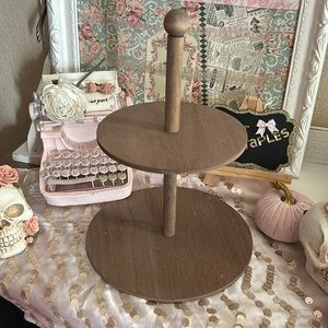 🎄🎀Two Tiered Tray Decorative Kitchen Wooden Decor Farmhouse Rustic🎄